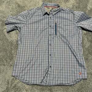 Desert Dunes Shirt Mens XXL Plaid Performance Fishing Short Sleeve